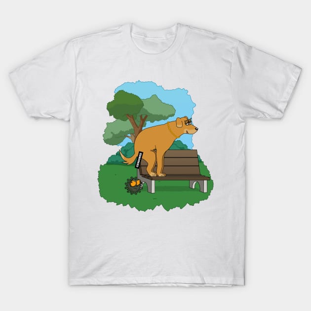 Covid and Dog T-Shirt by MadOxygen